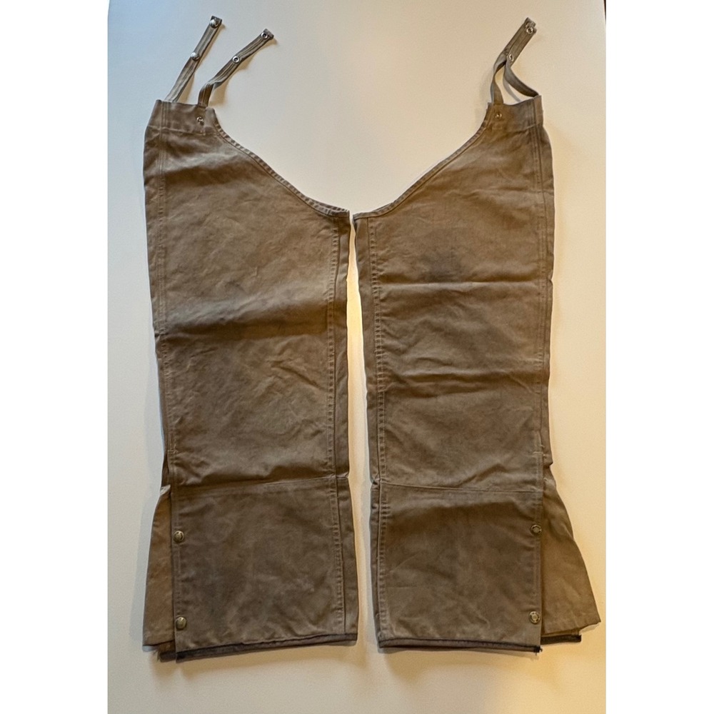 Filson Single‎ Tin Cloth Chaps Brown Waxed Canvas Hunting Style 23 REG Made USA